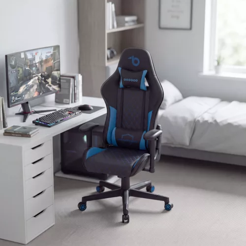 TItanForce gamer szék párnával - fekete/kék - 122 x 65 x 53 cm