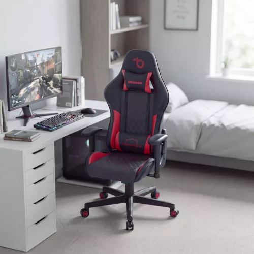 TItanForce gamer szék párnával - fekete/piros - 122 x 65 x 53 cm