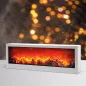   Kandalló LED-es lánghatással - fehér - elemes / USB-s - 60 x 10 x 20 cm