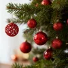 Karácsonyfadísz szett - 100 db gömb + csúcsdísz - piros