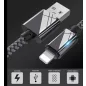   Extra strapabíró 1 méteres Lightning Iphone gyorstöltő és USB adatkábel