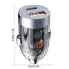 120 W autós töltő szett, kétportos autós töltőadapter + töltőkábel
