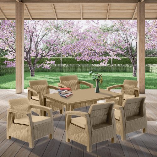 Corfu Big duo kerti bútor garnitúra melody asztallal