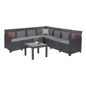 Claire XII 7 személyes sarokgarnitúra orlando asztallal