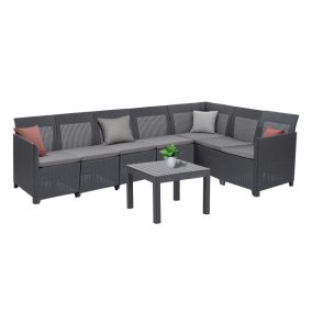 Claire XI 7 személyes sarokgarnitúra orlando asztallal