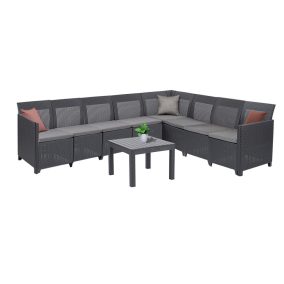 Claire XI 8 személyes sarokgarnitúra orlando asztallal