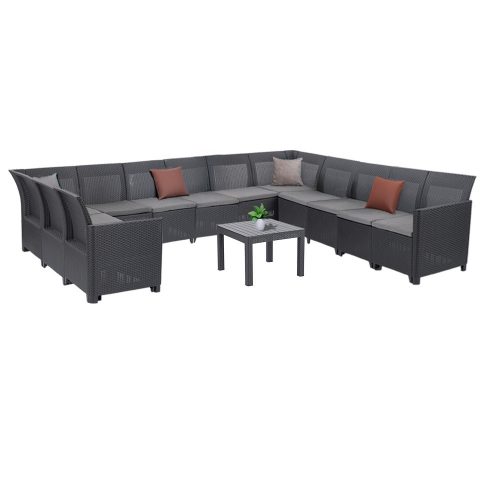 Claire XVI 12 személyes sarokgarnitúra orlando asztallal