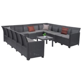 Claire XVII 13 személyes sarokgarnitúra orlando asztallal