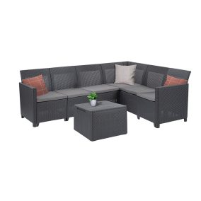   Claire VII 6 személyes sarokgarnitúra párnatartós asztallal