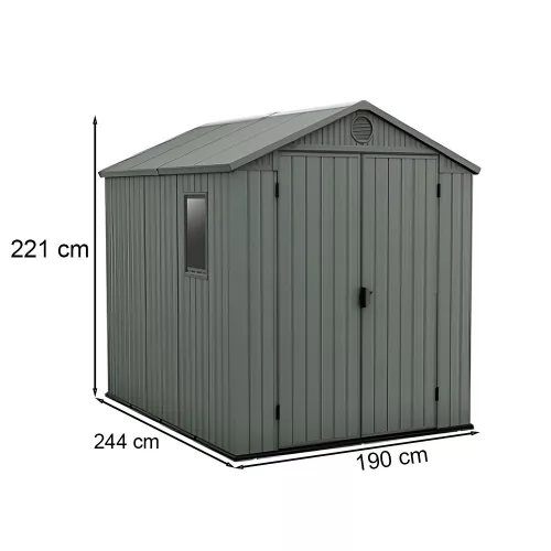 Darwin 6x8 műanyag kerti ház zöld