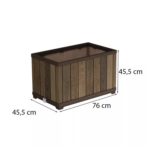 Deco tégla alakú műanyag virágláda 81 L