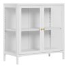 Dalby vitrines komód, 2 ajtó, acél, fehér 80x35x80 cm