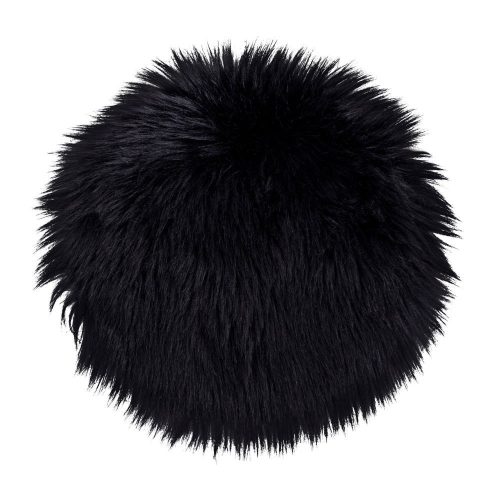 Mesterséges báránybőr ülőpárna, fekete, 35 cm