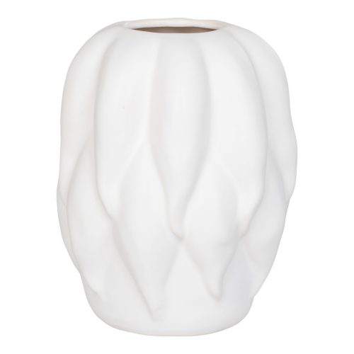 Váza, kerámia, bézs, 19,5x19,5x26 cm