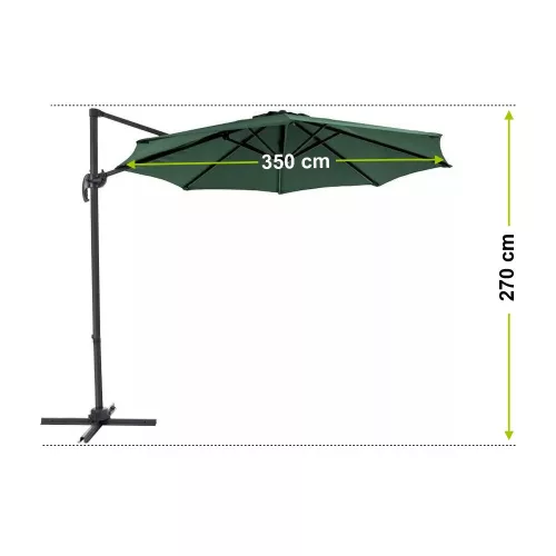 Kazuar zöld kerti napernyő 3.5M