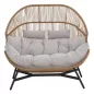 HOLAND rattan dupla kosárfotel bézs