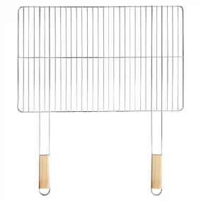 Szögletes grillrács fa fogantyúval 69x60 cm