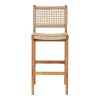 Derby bárszék, teak fa/polyrattan, natúr