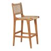 Derby bárszék, teak fa/polyrattan, natúr