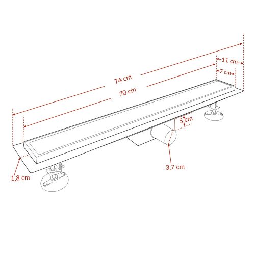 Linea burkolható zuhanyfolyóka