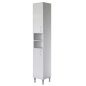   Bianca Plus 30 magas szekrény 2 ajtóval, nyitott, magasfényű fehér színben, univerzális