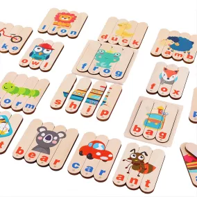Angol tanuló puzzle oktató fajáték