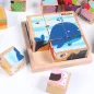 Fakocka puzzle, kirakós fajáték