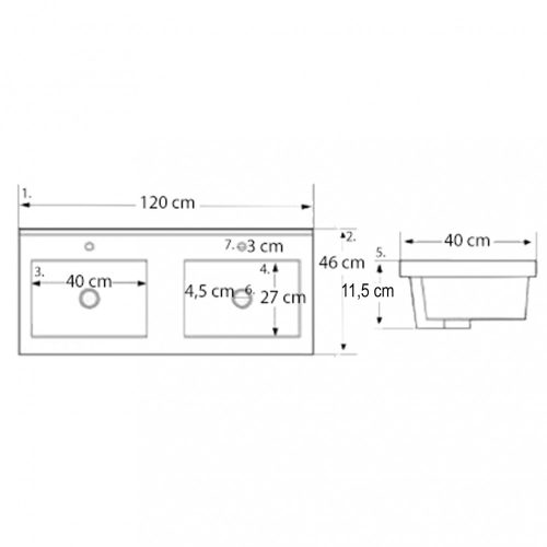 Cube 120 alsó szekrény mosdóval