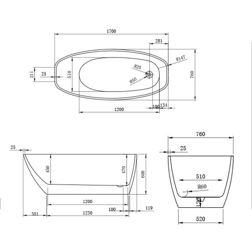 Riva szabadon álló fürdőkád