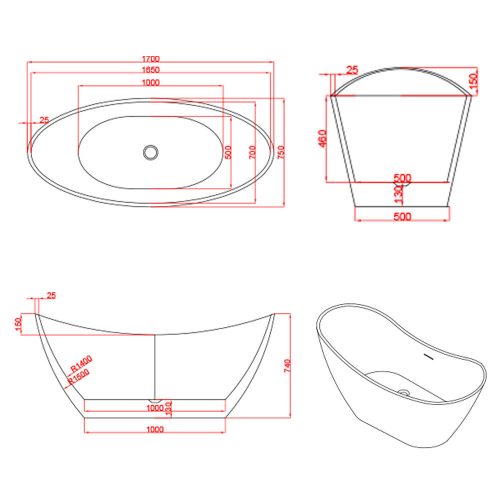 Lago szabadon álló fürdőkád