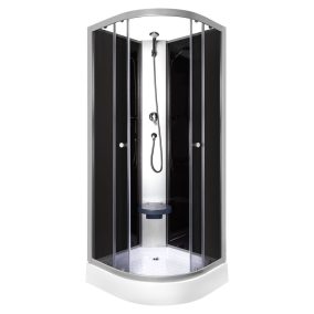 Evora Black 90 hátfalas zuhanykabin zuhanytálcával