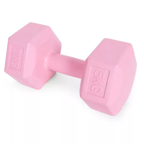 Hex súlyzó szett 2x5 kg rózsaszín