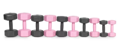 Hex súlyzó szett 2x5 kg rózsaszín
