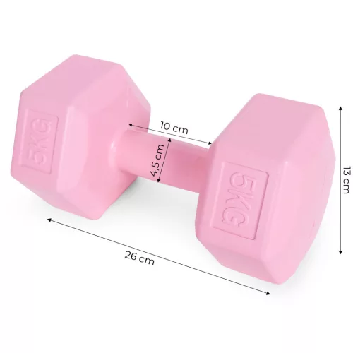 Hex súlyzó szett 2x5 kg rózsaszín