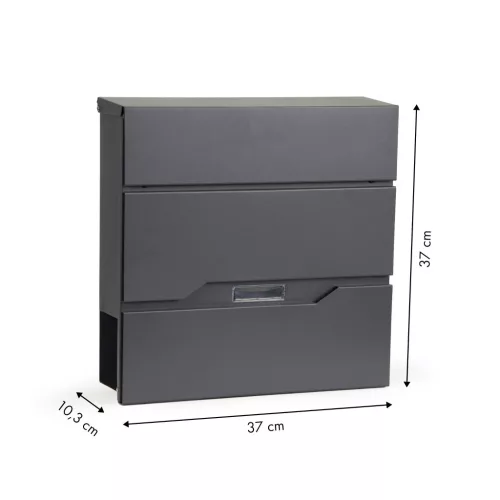 Postaláda horganyzott acélból újságtartóval antracit