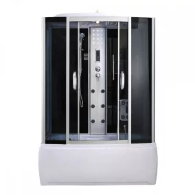   Emilia 85x150 cm hidromasszázs kádkabin elektronikával Black