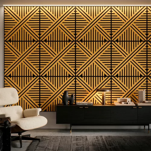 Akusztikus falpanel Deco VI bambusz hatású 60x60x1,8 cm