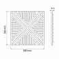 Akusztikus falpanel Deco VII bambusz hatású 60x60x1,8 cm