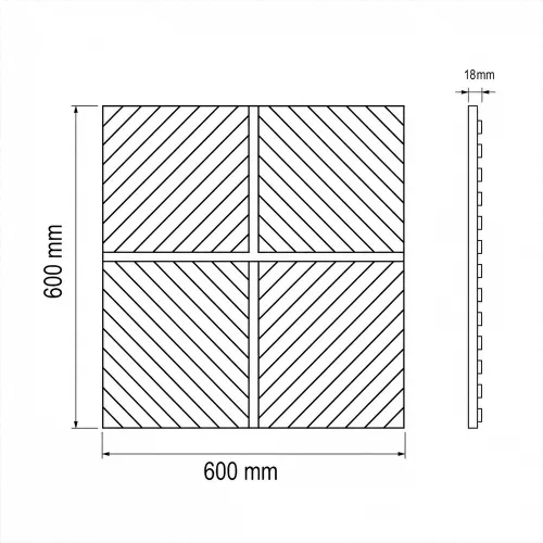 Akusztikus falpanel Deco IX dió hatású 60x60x1,8 cm