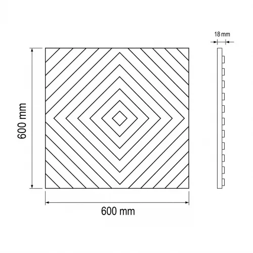Akusztikus falpanel Deco XI dió hatású 60x60x1,8 cm