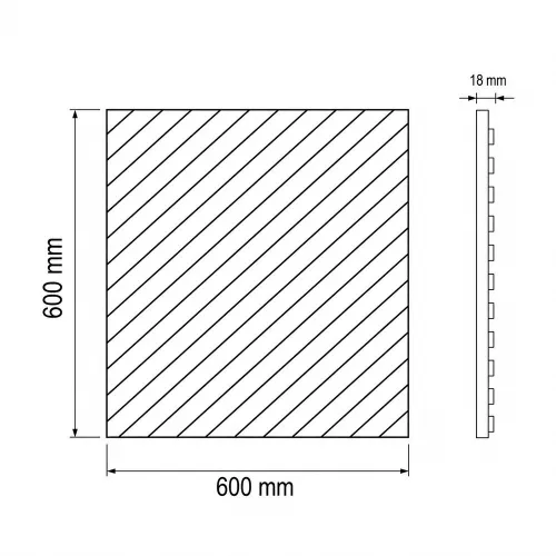 Akusztikus falpanel Deco III dió hatású 60x60x1,8 cm
