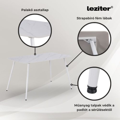 Ravena 6+1 étkező garnitúra fehér-fehér