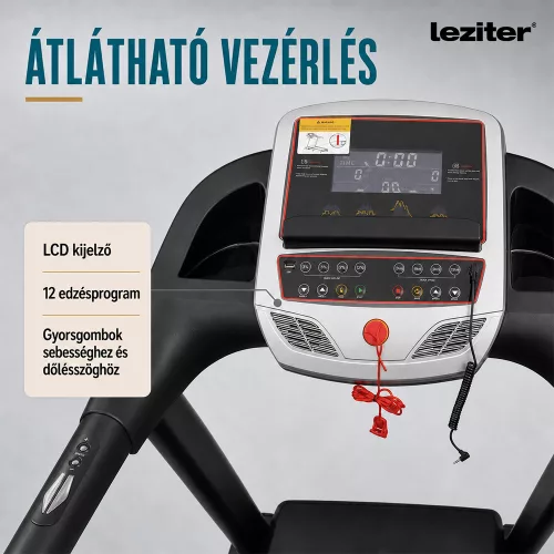 Futópad Led kijelzővel Runova Max 120 kg, 2,5 LE, 15 Km/h, dőlésszög 0-15%
