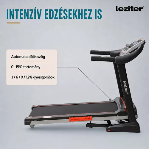 Futópad Led kijelzővel Runova Max 120 kg, 2,5 LE, 15 Km/h, dőlésszög 0-15%