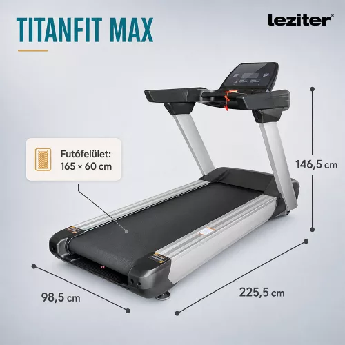 Futópad Led kijelzővel Titanfit Max 200 Kg, 3 LE, 1-25 Km/h, dőlésszög 0-18%