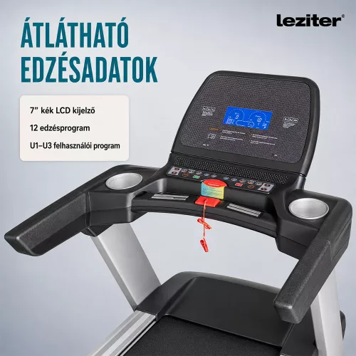 Futópad Led kijelzővel Titanfit Max 200 Kg, 3 LE, 1-25 Km/h, dőlésszög 0-18%