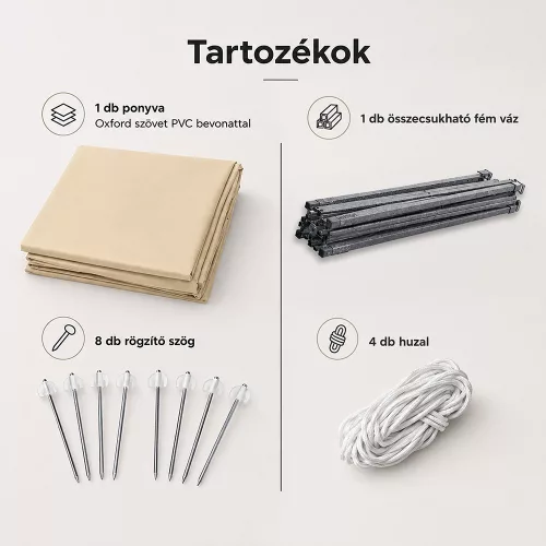 Összecsukható kerti pavilon 3x4,5 m