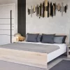 Miami franciaágy ágyneműtartó nélkül 180x200 cm sonoma tölgy-fehér