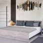   Miami franciaágy ágyneműtartó nélkül 180x200 cm yorki tölgy-fehér