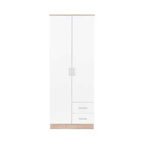Miami gardróbszekrény 80x205 cm fehér-sonoma tölgy